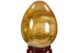 Colorful, Polished Petrified Wood Egg - Triassic #107385-1